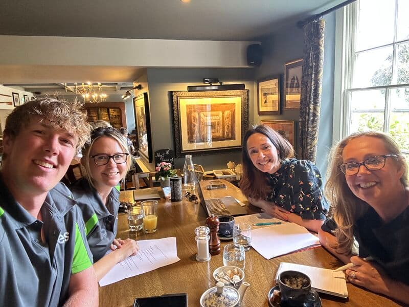 Joe and Heidi from CES with Amy (right) and Sophie from Be Bold Media